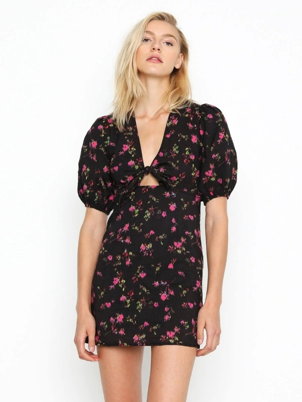 Pam & Gela Floral Ditsy Peekaboo Dress Size Small
